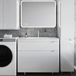 Style Line Мебель для ванной Марелла 90 Люкс Plus антискрейтч белая – фотография-1